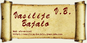 Vasilije Bajalo vizit kartica